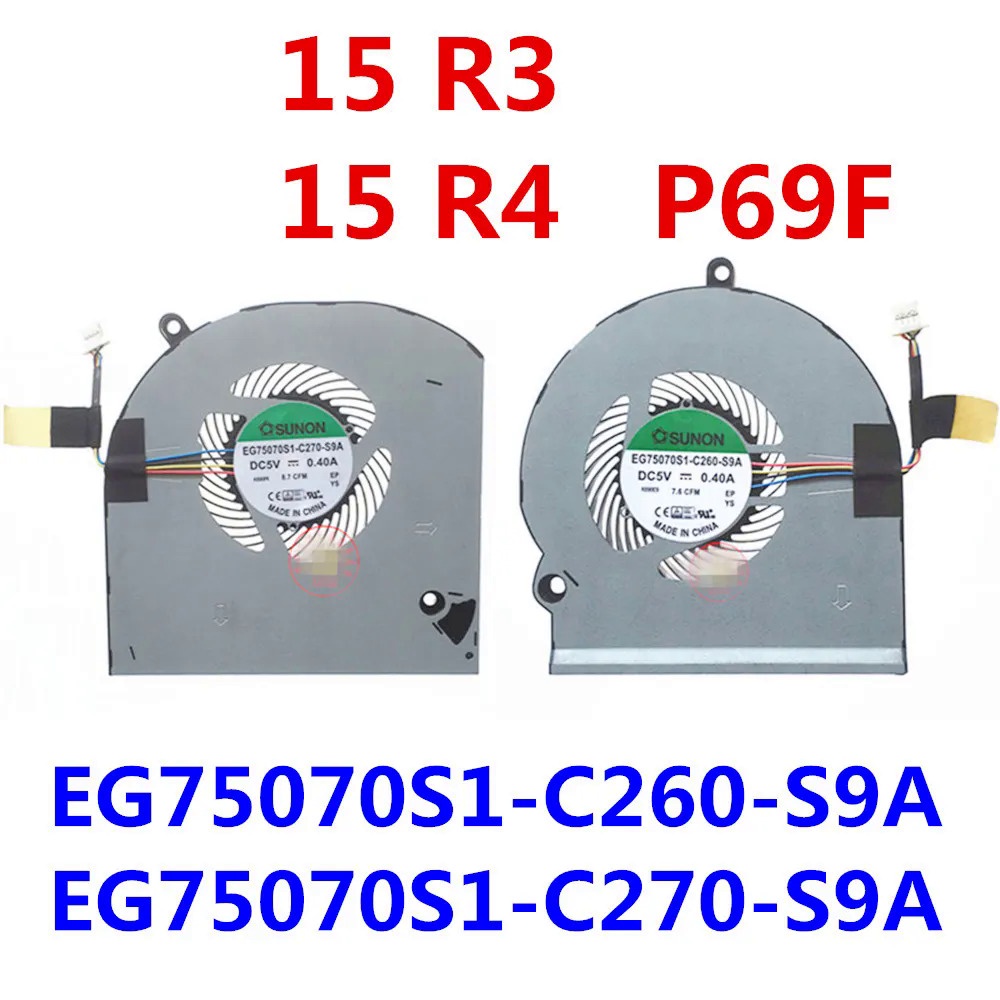 พัดลมระบายความร้อน cpu ใหม่สําหรับ Dell Alienware 15 R3 / 15 R4 / P69F EG75070S1-C260-S9A EG75070S1-