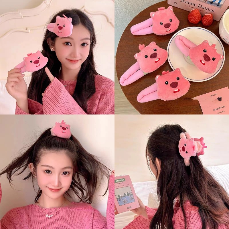 กิ๊บติดผม ลายการ์ตูนหัวใจน่ารัก สีชมพู สําหรับผู้หญิง