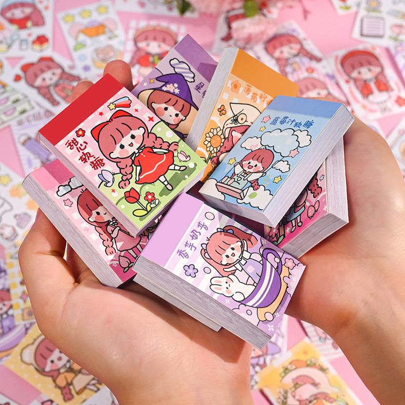 สติกเกอร์ ลายการ์ตูนน่ารัก สําหรับตกแต่งสมุดภาพ DIY จํานวน 50 แผ่น