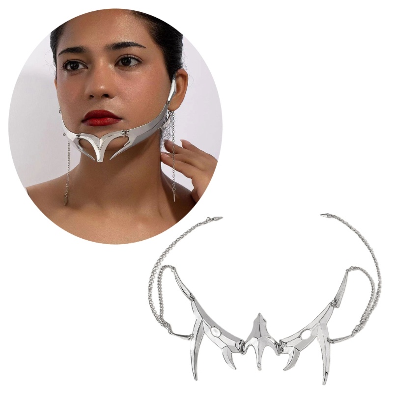 YOI Punk ไม่สม่ําเสมอ Fetishes Gothic Punk Mechanical Alien Fluid Face Accessories