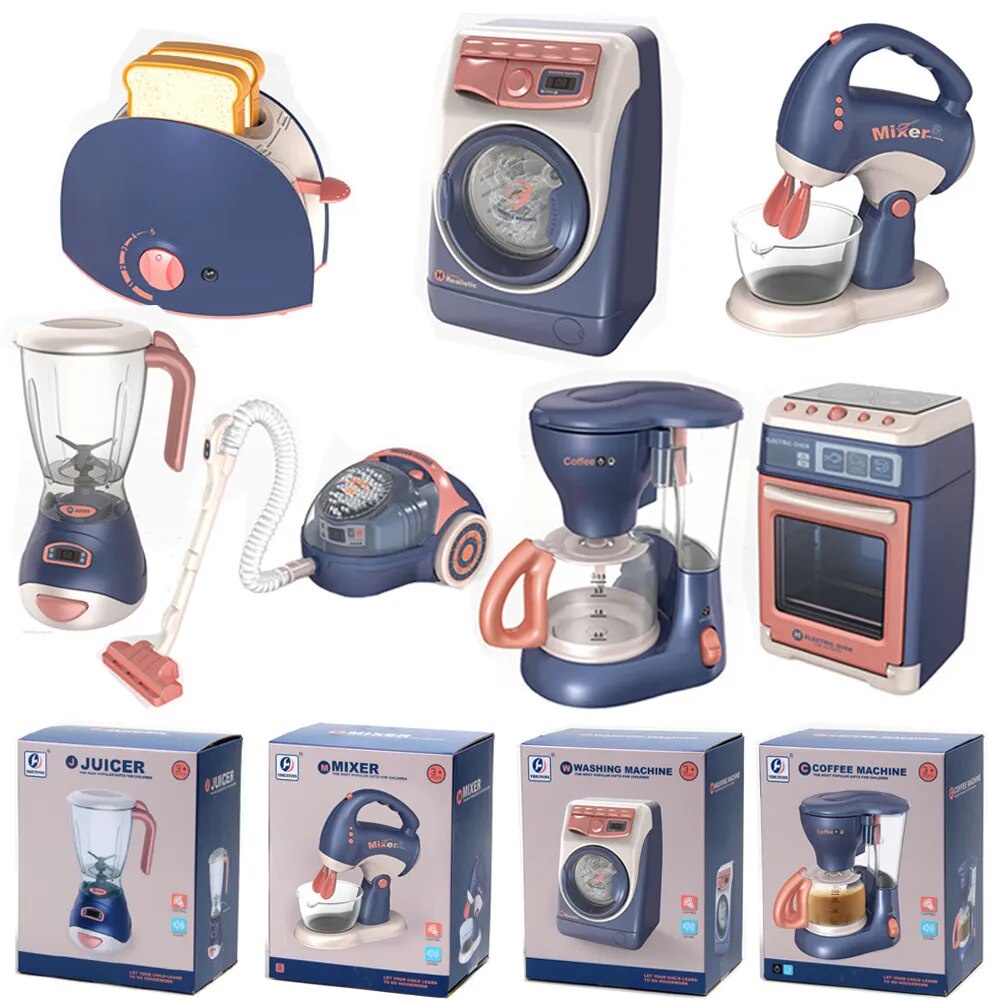 7 Styles Mini Kids Simulation Kitchen Home Appliances Juicer Oven Blender Coffee Machine Toys Boy Girl Children Gift 202