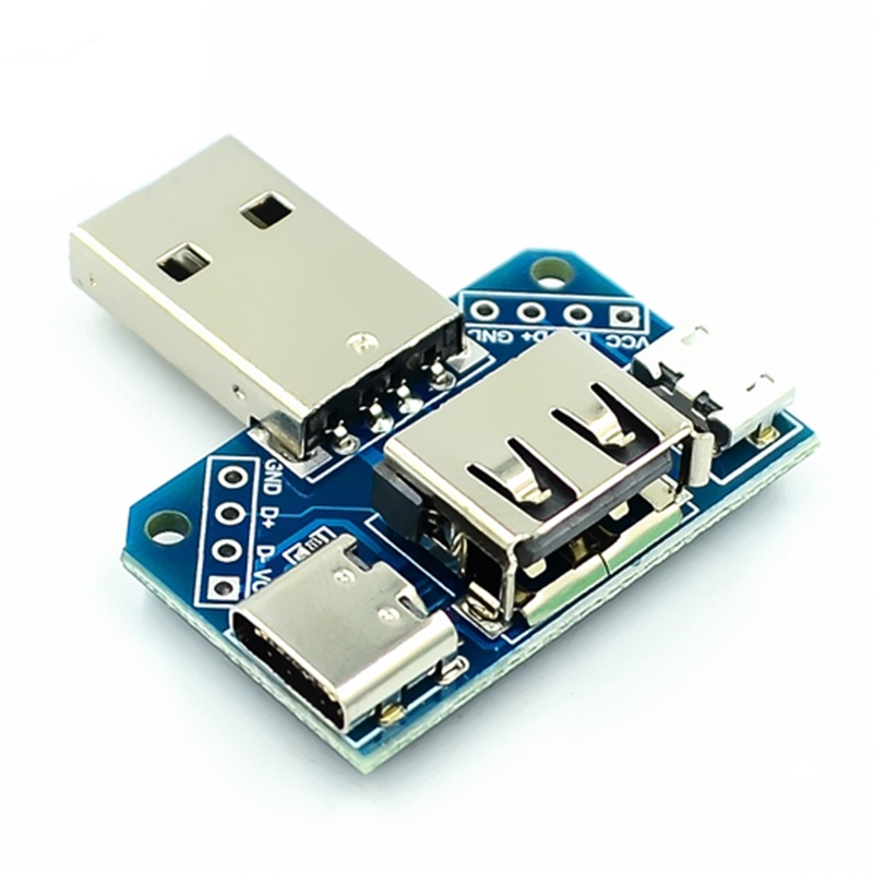 DC 5V 4 in 1 USB to Micro to Type-C 4P 2.54mm Connector อะแดปเตอร์แผ่นขั้วต่อ USB ชายหญิง