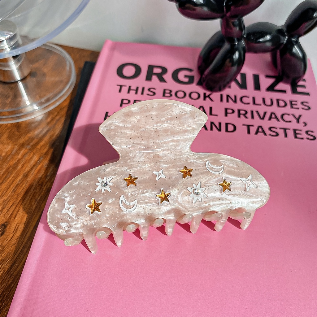 กิ๊บติดผม รูปดาว ดวงจันทร์ ประดับเพชร หรูหรา สําหรับผู้หญิง - รูปที่ 6