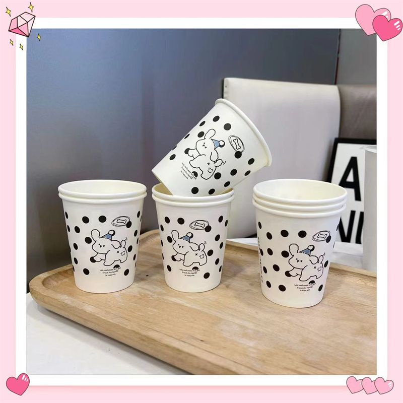 50PCS แก้วกระดาษ ลายสุนัขน่ารัก หนา 250ML AN-48