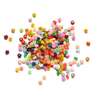 St.kunkka 100pcs 6mm-8mm หลายรูปแบบเรซิ่นดอกไม้แต่งเล็บดอกไม…