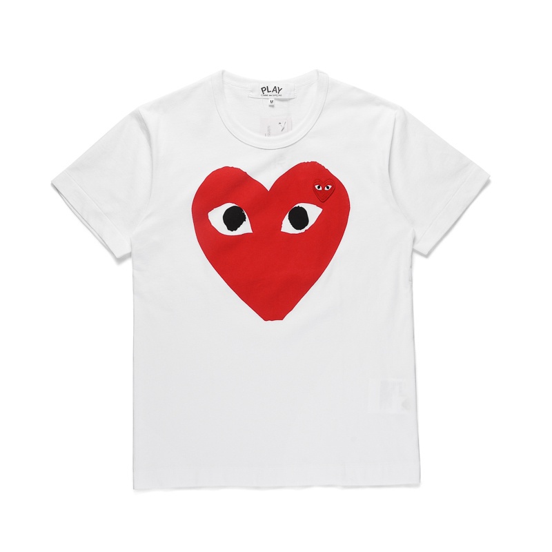 เสื้อยืดแขนสั้น ผ้าฝ้าย พิมพ์ลาย PLAY COMME DES GARCONS REI KAWAKUBO สําหรับผู้ชาย และผู้หญิง