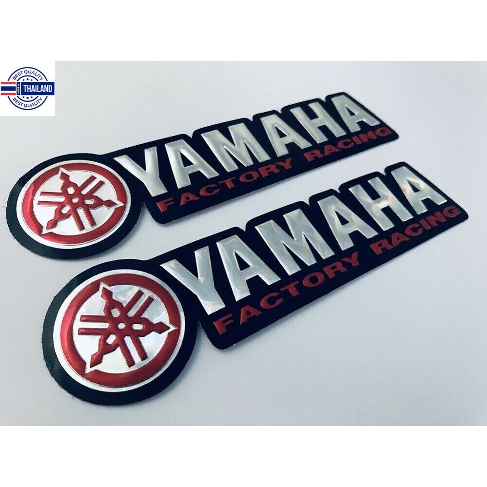 สติ๊กเกอร์ Yamaha Sticker สติกเกอร์ สีแดง แต่งรถ ติดรถ โลโก้ Red Logo 3D ตัวนูน มอเตอร์ไซค์ ยามาฮ่า mslaz yzf r3 r6 r15