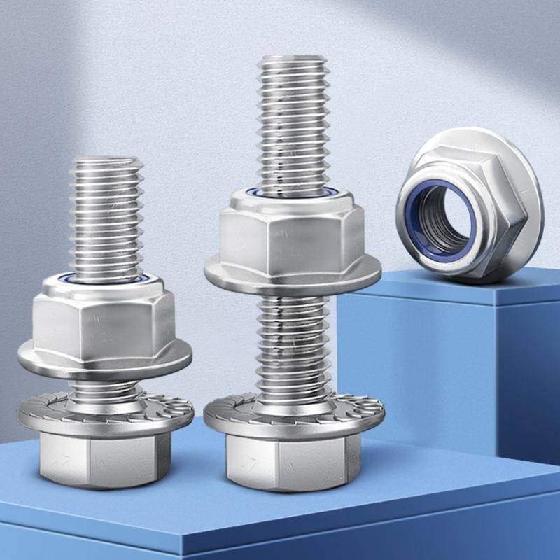 (((M8-M12) ชุดสกรูหน้าแปลน หกเหลี่ยม สเตนเลส 304 พร้อมน็อตสกรู M8M10M12 ราคา ถูกที่สุด ดีลบีเคเค แกลเลอรีภาพที่ 2