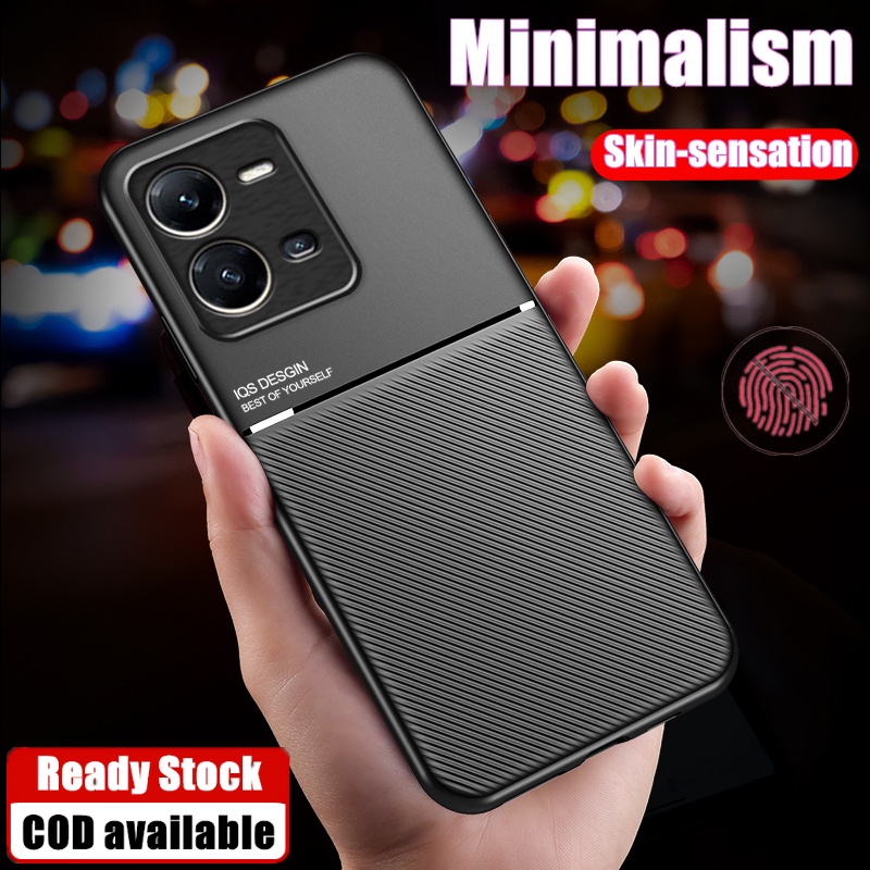 เคสโทรศัพท์มือถือหนัง พร้อมแผ่นโลหะในตัว สําหรับ Vivo V25 V25e V2202 V2201