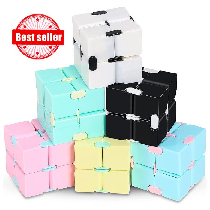 ใหม่ Magic Fidget Cube Infinite ก้อน Sensory Stress Spinner ของเล่น Macaron ปลายนิ้ว Anti สําหรับเด็ก S7B2