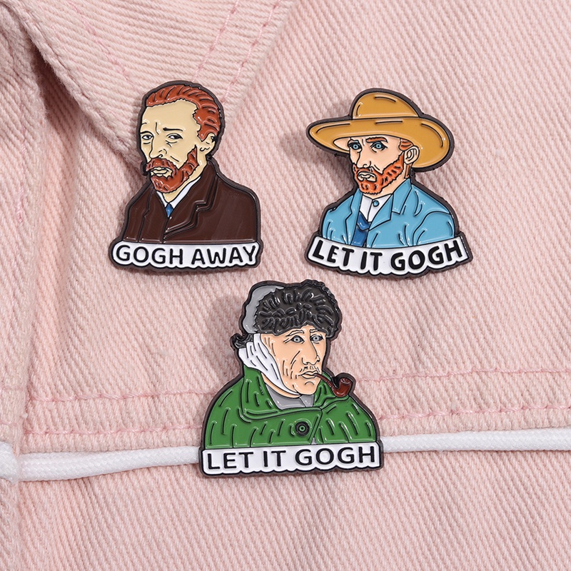 Let It Gogh เข็มกลัดเคลือบ ลายการ์ตูน Van Gogh เครื่องประดับ ของขวัญ