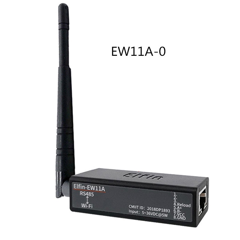 Jmt Elfin-EW11A-0 EW11A อุปกรณ์เครือข่ายไร้สาย แรงดันไฟฟ้ากว้าง Modbus TPC IP RJ45 RS485 เป็น WIFI S