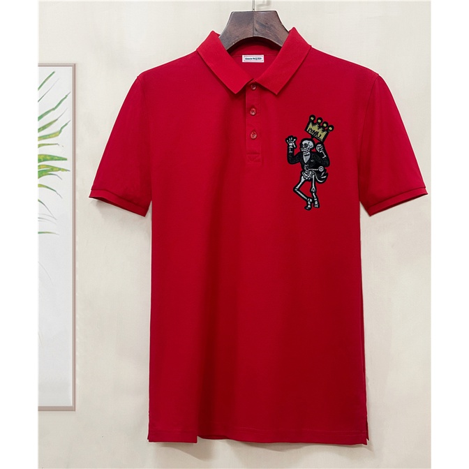 A1exander Mcque ใหม่ เสื้อโปโล ผ้าฝ้าย ปักลาย สําหรับผู้ชาย S-4XL