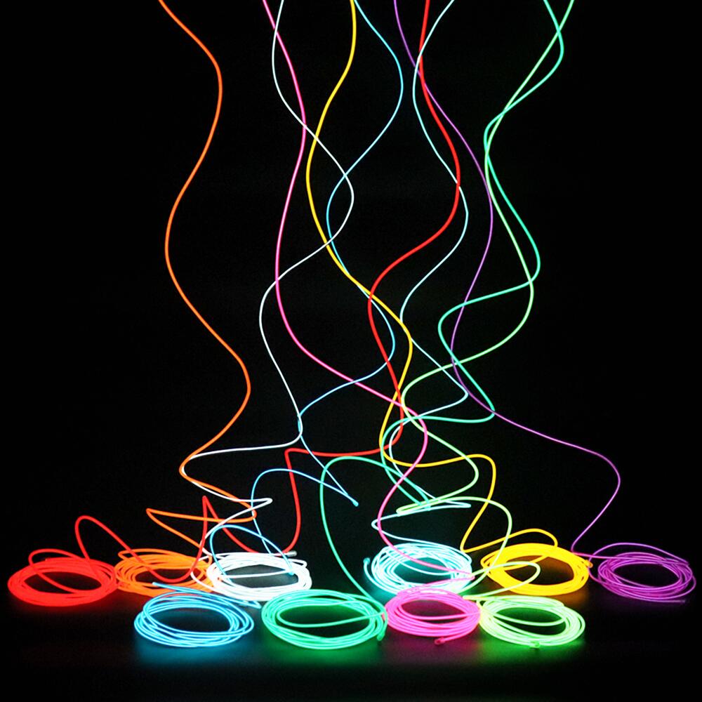 ไฟเส้น EL Wire เรืองแสง 5 เมตร +ตกแต่งเสื้อผ้า รถยนต์ neon ไฟนีออน ไฟติดเสื้อ