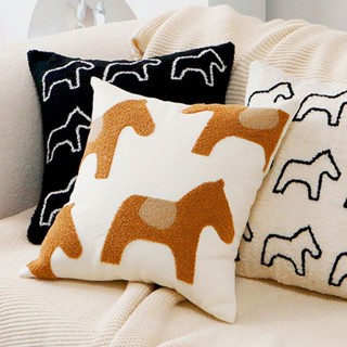 【พร้อมส่ง】  ปลอกหมอนอิง รูปม้าโพนี่ หรูหรา สไตล์นอร์ดิก เรีย…