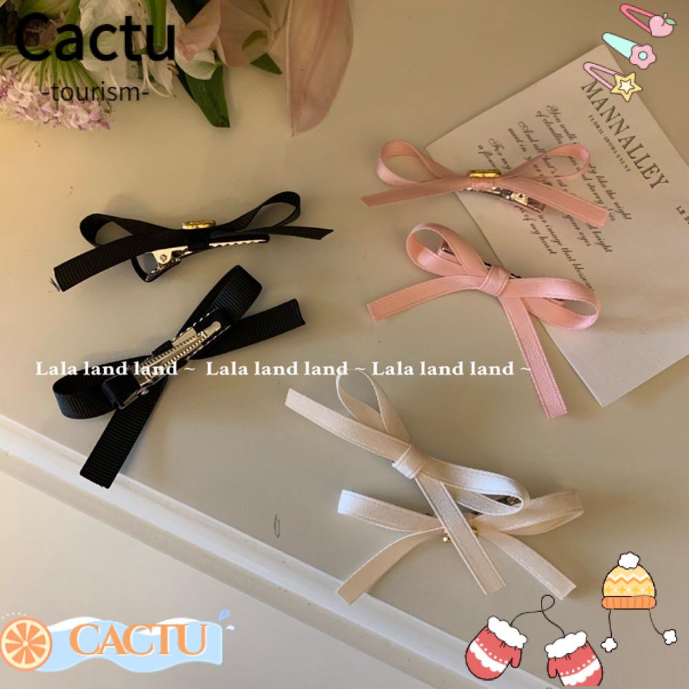 Cactu กิ๊บติดผม โบ 2 ชิ้น เครื่องประดับผม มินิ คว้า โบ กิ๊บติดผม แฟชั่นเกาหลี หวานแหวว บัลเล่ต์ ริบบิ้น หน้าม้า คลิป เด็กผู้หญิง