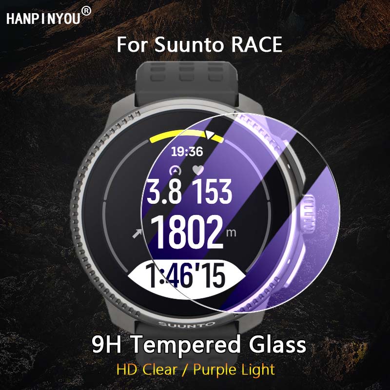 สําหรับ Suunto RACE SmartWatch Ultra Clear/Anti Purple Light 2.5D ฟิล์มกระจกนิรภัยป้องกันหน้าจอ