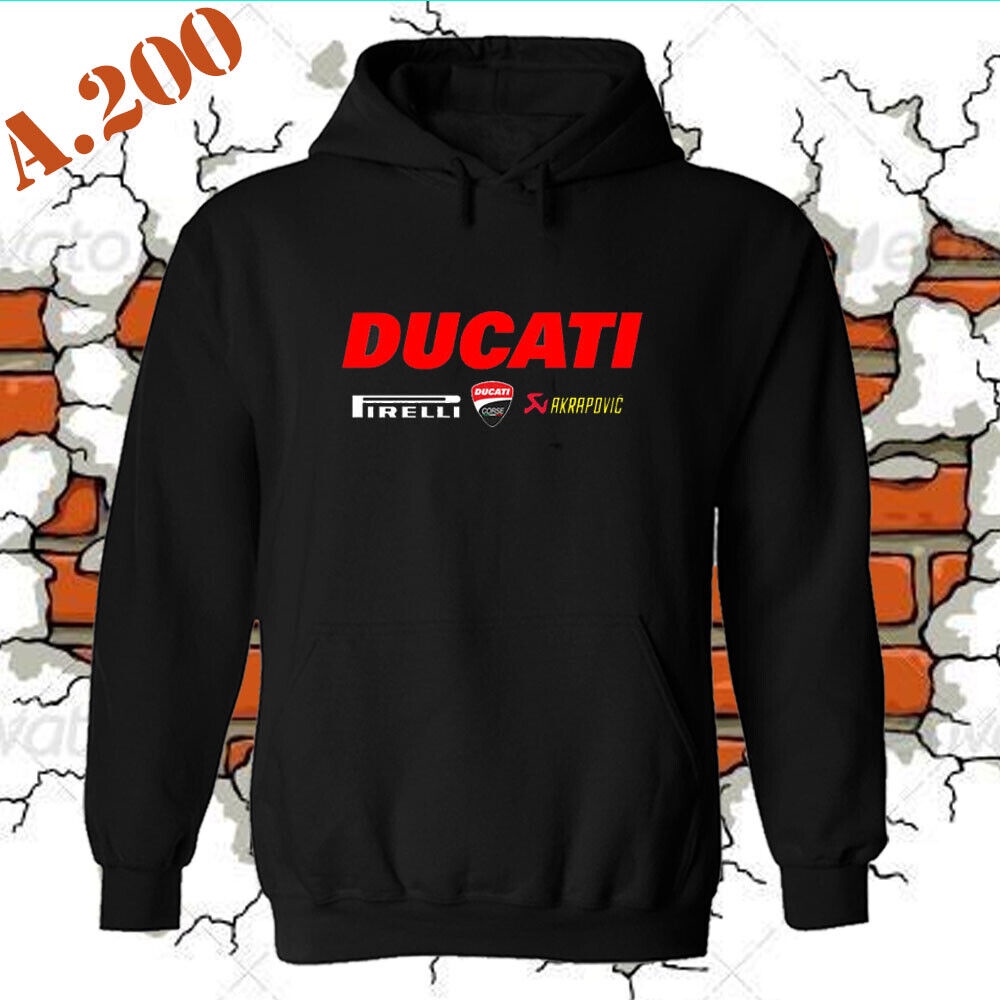 ใหม่ เสื้อกันหนาว มีฮู้ด ลายทีมแข่งรถจักรยานยนต์ Ducati ไซซ์ S - 2Xl