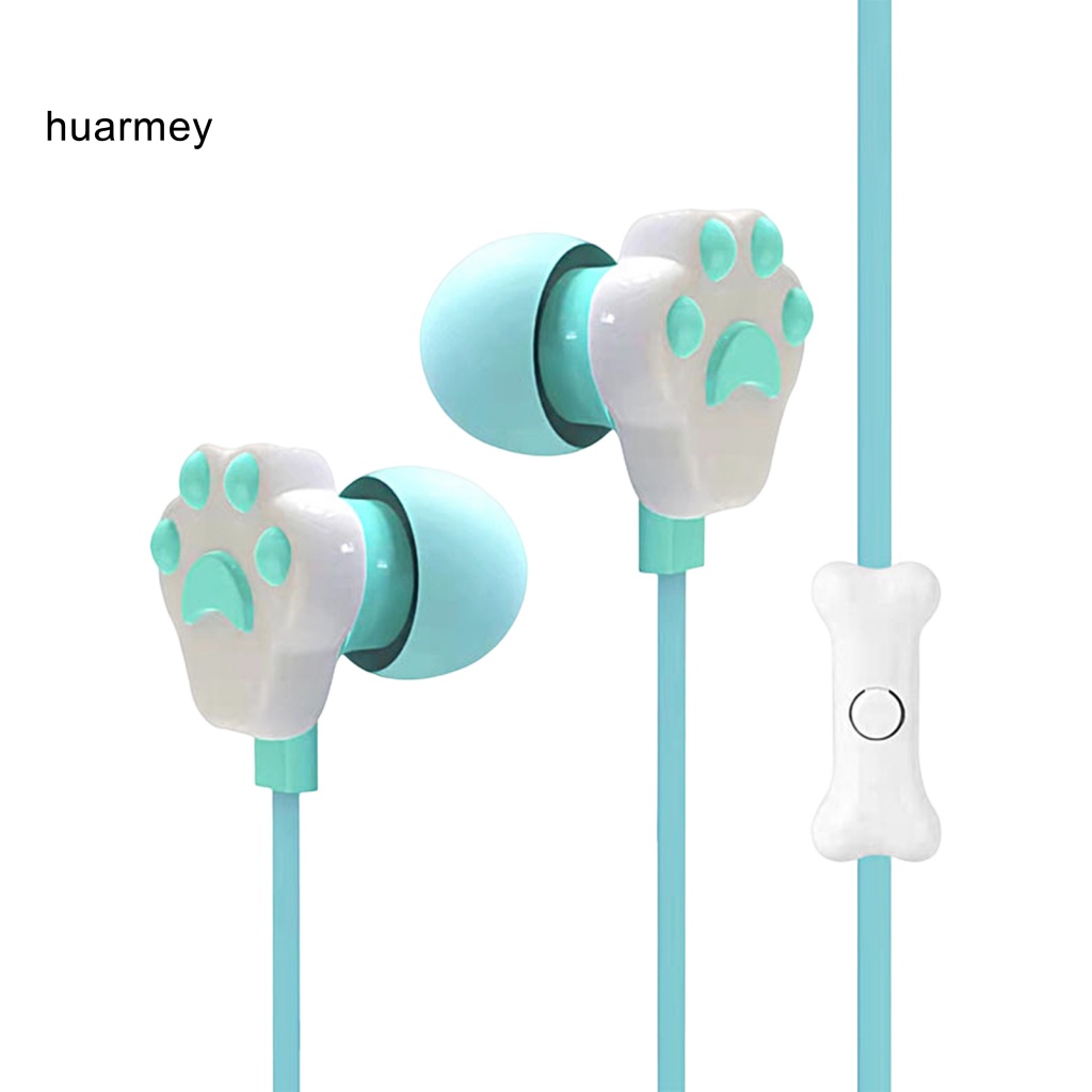 Huarmey หูฟังอินเอียร์ แบบมีสาย เสียงเบสหนัก 35 มม. ลายการ์ตูนอุ้งเท้าแมว น้ําหนักเบา พร้อมไมโครโฟน สําหรับเล่นกีฬา ราคา ถูกที่สุด ดีลบีเคเค แกลเลอรีภาพที่ 8