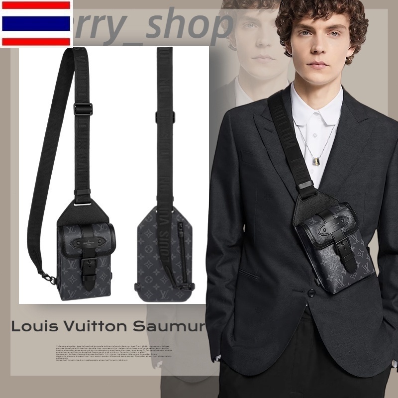 🍒หลุยส์วิตตอง Louis Vuitton SAUMUR Shoulder Bag🍒ผู้ชาย/กระเป๋าสะพายไหล่/กระเป๋าสะพายข้าง/กระเป๋าคาดหน้าอก/LV bag I78F