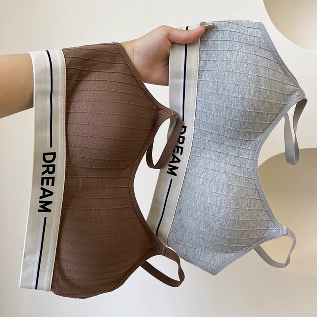 กีฬาผู ้ หญิงบาง Bra เสื ้ อกั ๊ ก Anti-glare Tube Top สาว Bra อเมริกัน Retro ชุดชั ้ นใน