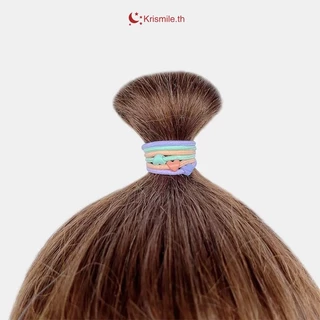 ในไทย-ราคาส่ง💖1บาทยางรัดผม ความยืดหยุ่นสูง สีแคนดี้ ลายหัวใจ น่ารักหวาน สไตล์เกาหลีเรียบง่าย เด็กนักเรียนสำหรับผู้หญิง