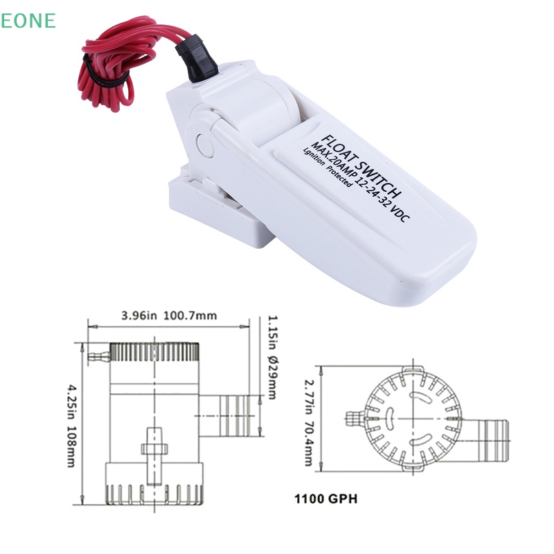 Eone ขายดี สวิตช์ปั๊มใต้น้ําอัตโนมัติ 12V 1100GPH สําหรับเรือ U7W6