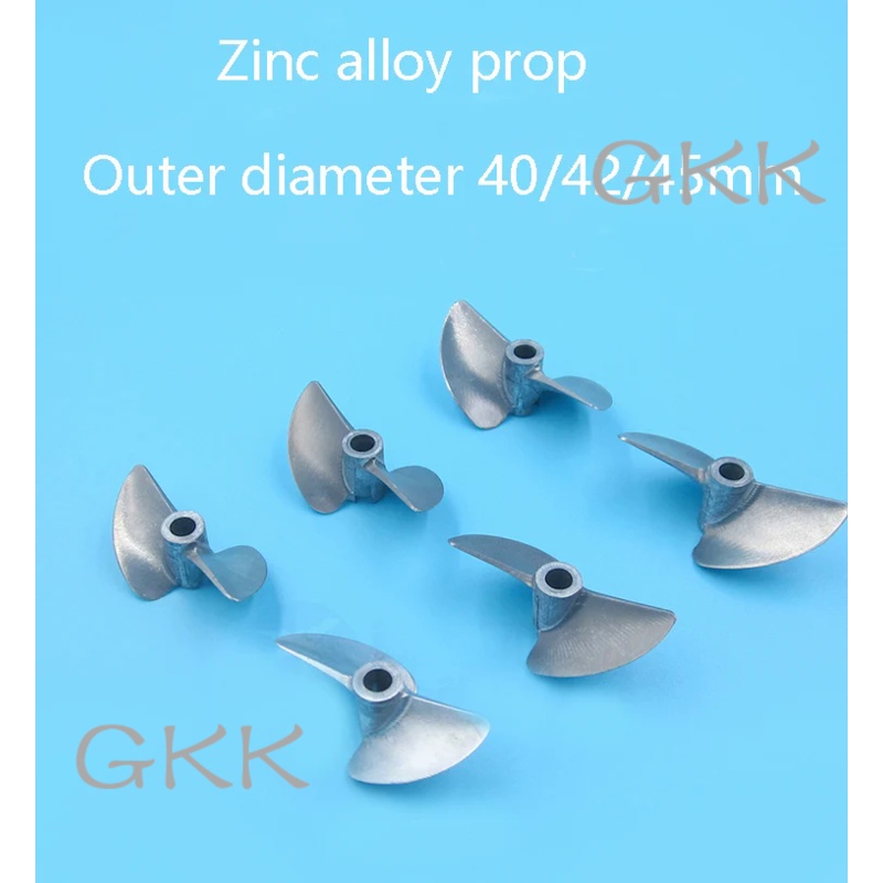 GK 4mm Propeller 40/42/45mm 2-blade Zinc Alloy Metal Semi-immersed Paddle CNC Racing Part for RC Ele