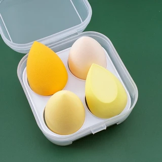 ฟองน้ำแต่งหน้า 1กล่อง/4ชิ้น แต่งหน้าไข่ ฟองน้ำไข่แต่งหน้า พัฟฟองน้ำแต่งหน้า Beauty egg ฟองน้ำเกลี่ยรองพื้น