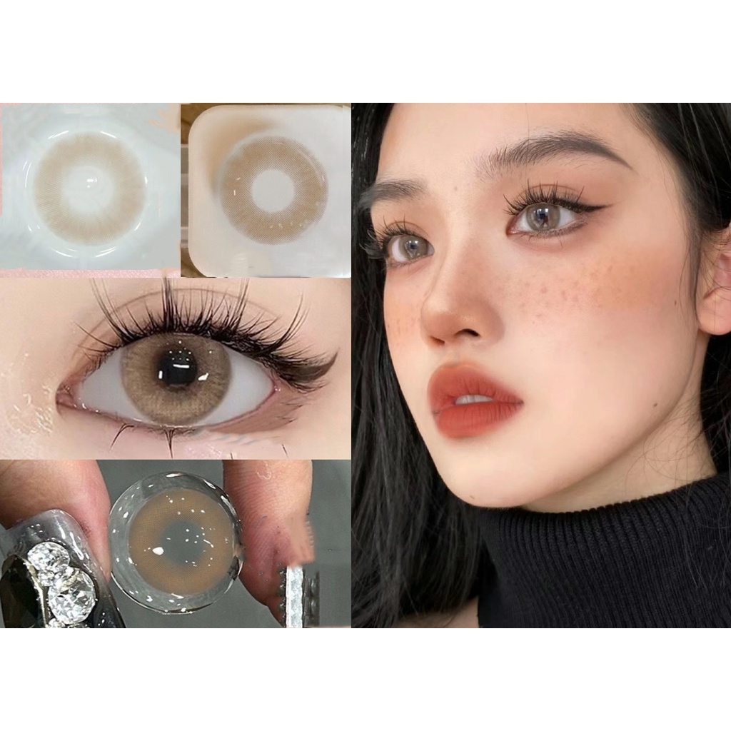 (2023.Dec.1st)qhpo Series คอนแทคเลนส์ แบรนด์ OVOLOOK 14.00 มม. (เกรด 0-8.00) สีน้ําตาล
