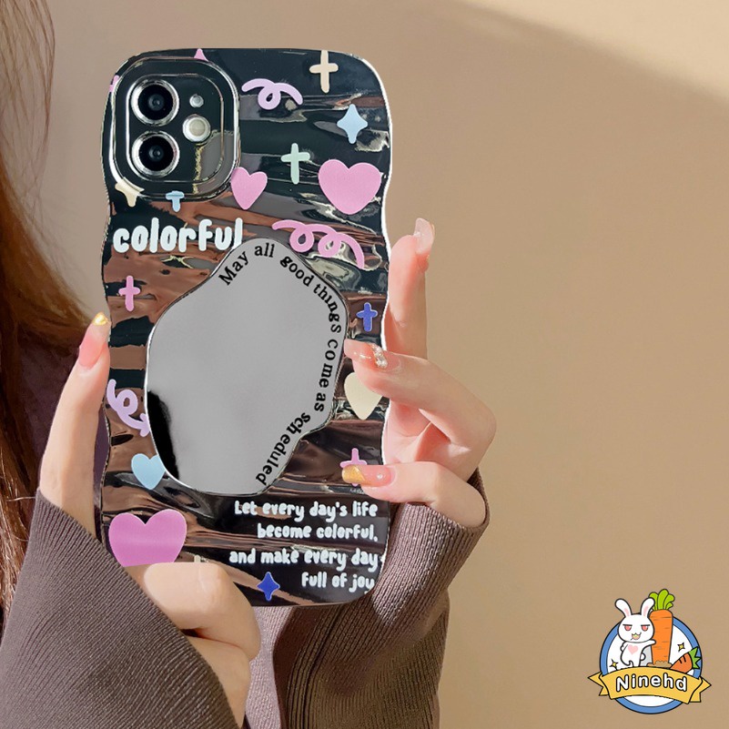 เคสโทรศัพท์มือถือ ซิลิโคน กันกระแทก ลายหัวใจ สีชมพู พร้อมกระจกแต่งหน้า เรียบง่าย สําหรับ Vivo Y16 Y02 Y22 Y21 Y20 Y21Y Y33T Y21S Y33S Y20i Y20S Y12Y15A Y15 Y17 Y12 Y1S V25