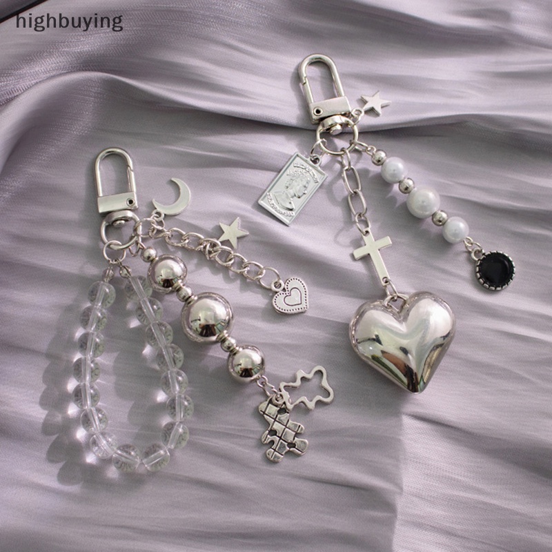 [highbuying] พวงกุญแจ จี้รูปดวงจันทร์ หัวใจ หมี สัตว์ ไม่ซ้ําใคร สําหรับผู้หญิง พังก์ ดาว กางเขน ใส ลูกปัด กระเป๋า กล่องกุญแจรถ โทรศัพท์ อุปกรณ์เสริมใหม่ พร้อมส่ง