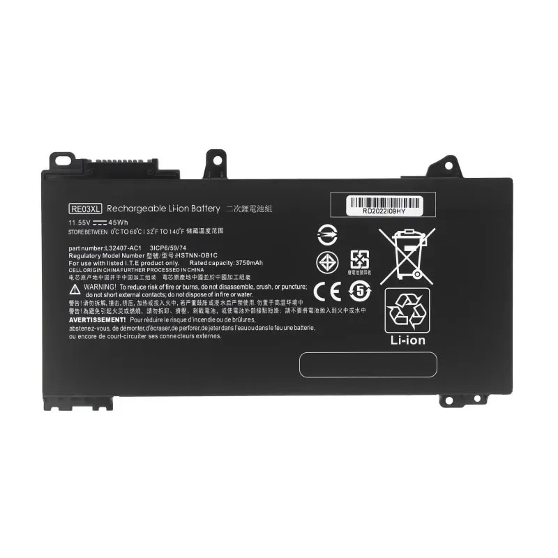 RE03XL   Laptop  Battery for HP ProBook 430 440 445 450 455 G6 Series HSTNN-DB9N HSTNN-UB7R L32407-2