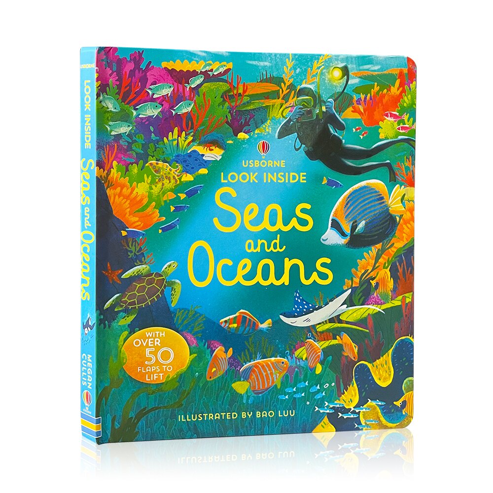 Usborne Look Inside Seas and Oceans Educational English Books for Children 3D Flap Picture Book