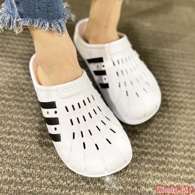 【sky】Adidas new summer men's and women's sports and leisure beach swimming slippers hole shoes