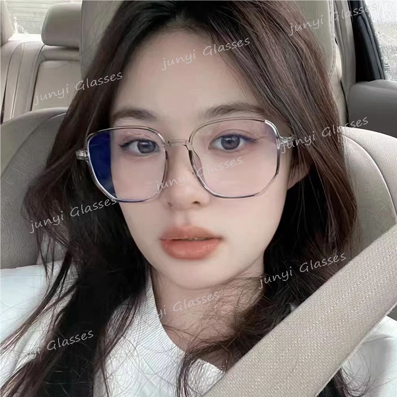 แว่นตา กรอบสี่เหลี่ยม ขนาดใหญ่ น้ําหนักเบาพิเศษ ป้องกันรังสียูวี สามารถปรับได้ สําหรับผู้หญิง