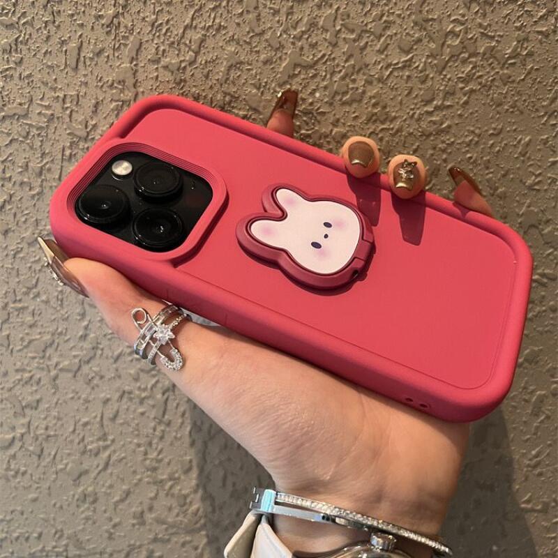 ใหม่ เคสโทรศัพท์มือถือนิ่ม ลายดอกซากุระ กระต่าย สีชมพู สไตล์มินิมอล สําหรับ IPhone 11 1213 Pro MAX X XR XS MAX SE Apple 7 Plus 8 Plus IPhone 14 15 Pro