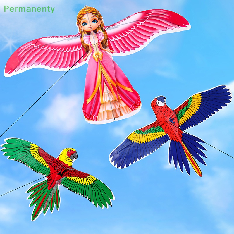 Permanenty 1 ชุด การ์ตูนจําลอง ไดนามิก นกแก้ว นกนางแอ่น นกอินทรี ว่าว พร้อมที่จับ ปีกเขย่า ในลม เด็กบิน ว่าว ของเล่นกลางแจ้ง สินค้าที่ดี