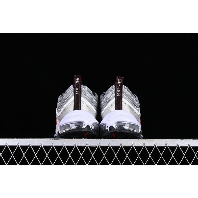 Nike Air Max 97 OG QS Silver Bullet Grey ผ้าใบลำลองลำลองสำหรับผู้หญิงและผู้ชาย 100% รองเท้า true