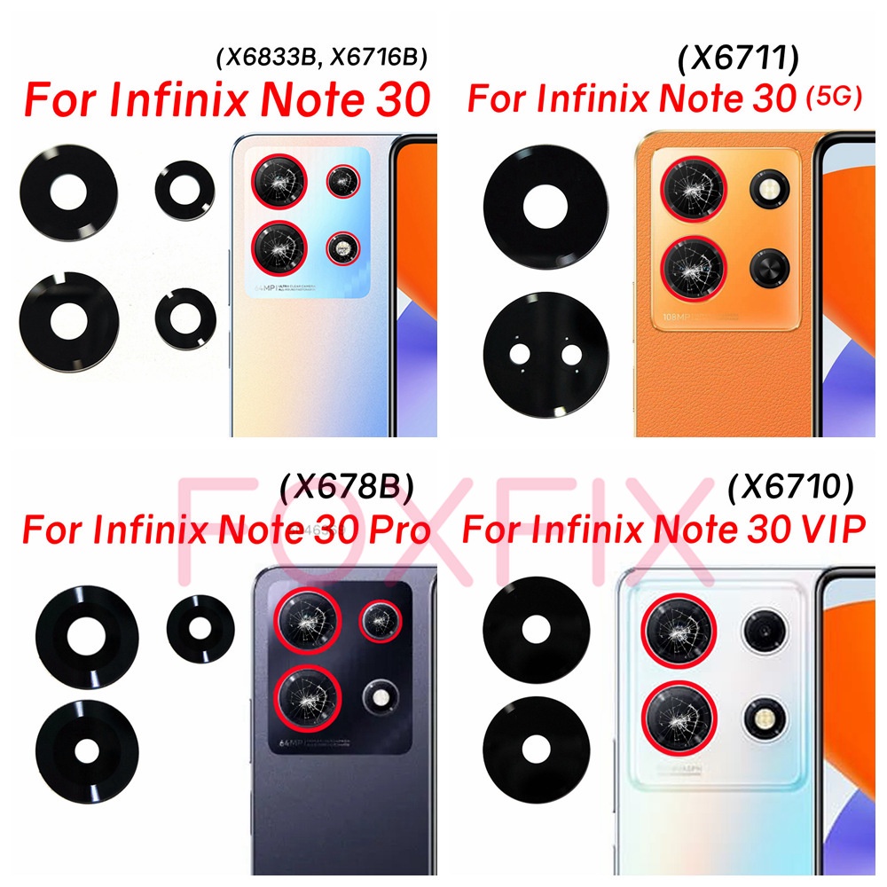เลนส์กล้องด้านหลัง พร้อมสติกเกอร์กาว แบบเปลี่ยน สําหรับ Infinix Zero 30 5G X6731