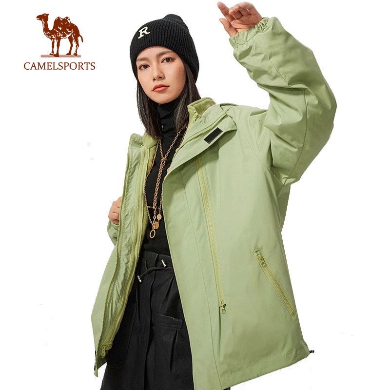 CAMEL SPORTS เสื้อแจ็กเก็ต 3 In 1 กันลม เหมาะกับใส่เดินป่ากลางแจ้ง แฟชั่นคู่รัก สําหรับผู้หญิง และผู้ชาย