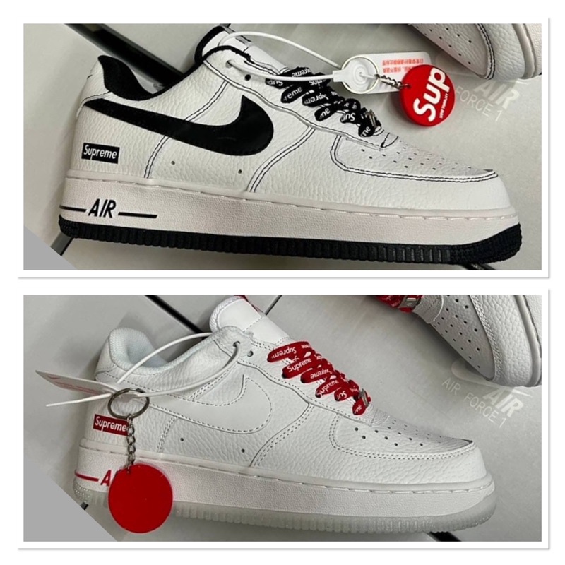 Nike Air Force 1 X SUPREME (size36-45) white black and white red