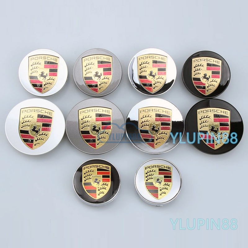 4pcs Porsche รถศูนย์ล้อ Hub Caps ฝาครอบ 60 65 76 มม.ป้ายสัญลักษณ์อัตโนมัติล้อขอบ Hub Cap สติกเกอร์ Deacls Trim รถอุปกรณ์เสริมสําหรับ Porsche Macan Panmaera Boxster Cayenne 911