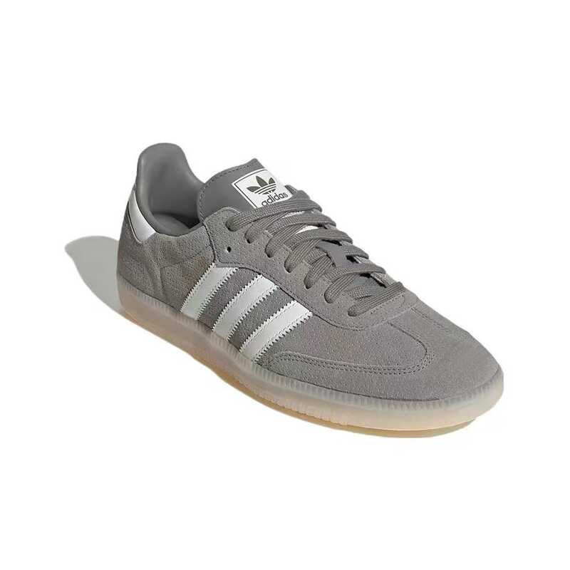 adidas Originals Samba ผู้ชายและผู้หญิงกีฬาลำลองสีเทา【adidas store Official】 รองเท้า sports  แฟชั่น