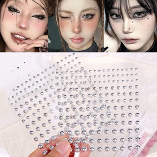 สติกเกอร์ติดจมูกเพชร สีเงิน / แหวนเจาะจมูกปลอม พลอยเทียม มีก…