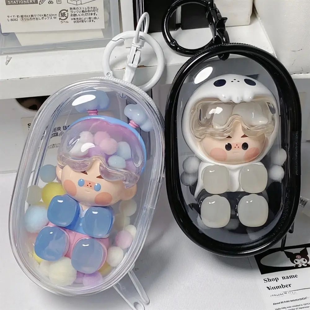 Ins กล่องสุ่ม PVC ใส กันฝุ่น สําหรับใส่พวงกุญแจตุ๊กตา