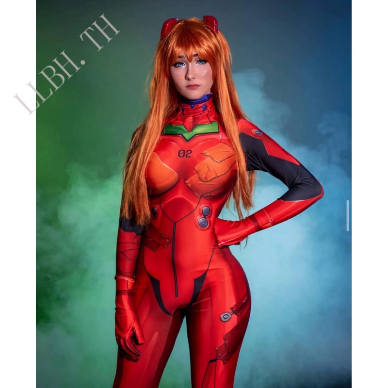 Halloween Woman Asuka Cosplay Costume Zentai Fullbody Anime 3.0 Asuka Langley Soryu Jumpsuits Suit B