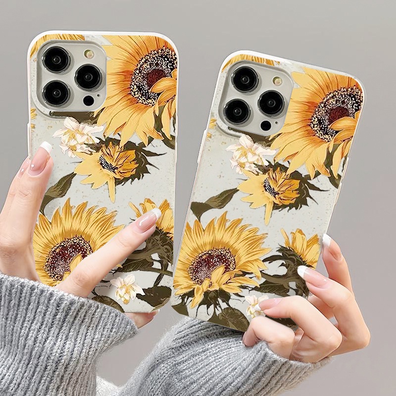 GOOD ดอกทานตะวัน เคสโทรศัพท์มือถือ For iPhone 11 14 13 15 12 Pro Max 6 7 8 Plus XR X XS Max 15 14 Plus SE เคสโทรศั Ca