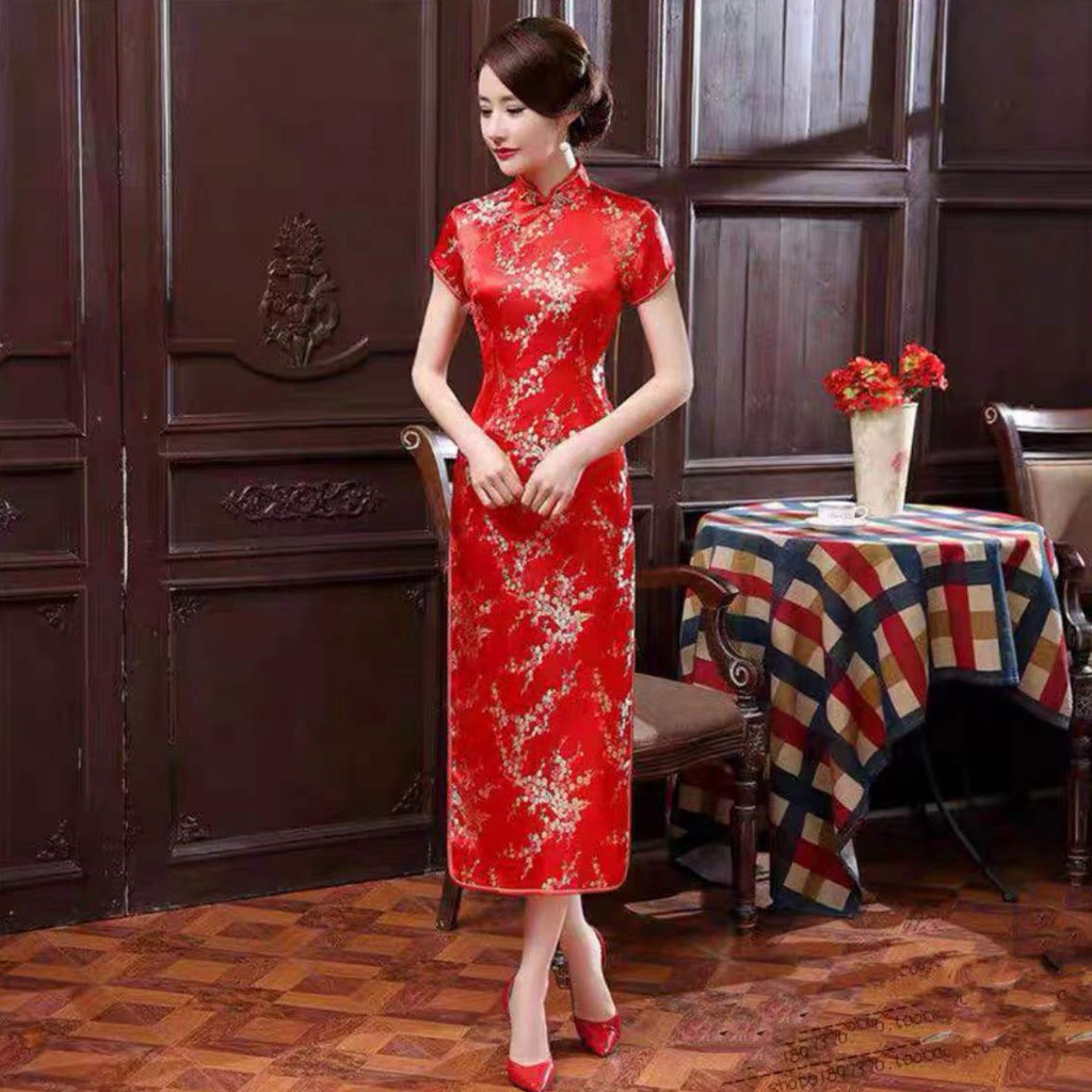 เดรสผ้าไหมทอลายเนื้อดีตรุษจีน - รูปที่ 2