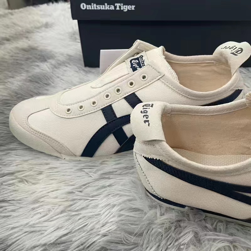 Onitsuka ญี่ปุ่นน้ําหนักเบากีฬารองเท้าลําลองผ้าใบ Lazy Lace-Free ผู้ชายผู้หญิงรองเท้า